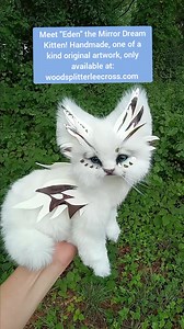 5 Day Auction Adoption Here! --> https://woodsplitterleecross.com/auction-adoptions/ Meet “Eden” the Mirror Dream Kitten! This 100% handmade, Mirror Dream Kitten is a one of a kind original design and art piece, this is the only one in the world! She is fully articulated and will stay and hold any position you move her into. She is realistically weighted for a life-like sensation when held, fake fur, enjoy! (C) All rights reserved, original designs. Approximately 1 foot long! About Eden Eden is 