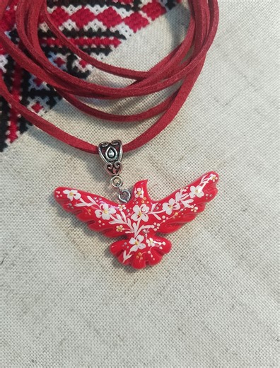 Hand-painted Polymer Clay Bird Pendant Necklace, Nature Charm Jewelry - Etsy