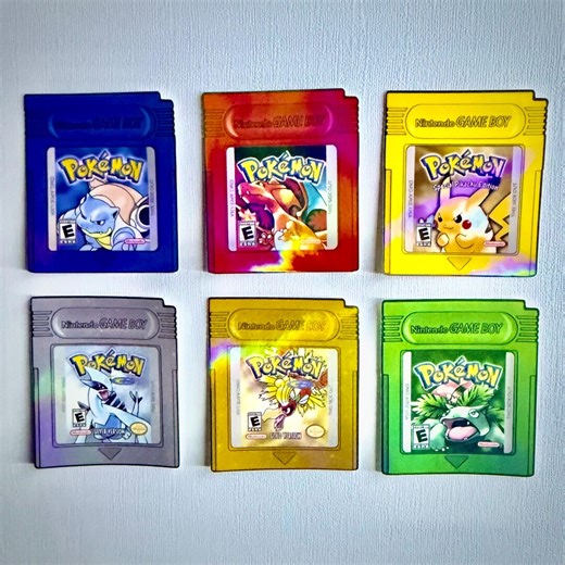 Holographic Pocket Monster Gameboy Cartridge Vinyl Stickers - Etsy