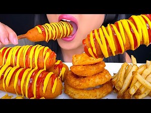 ASMR FAIR FOOD CORN DOGS, ONION RINGS & FRIES (ASMR Phan)