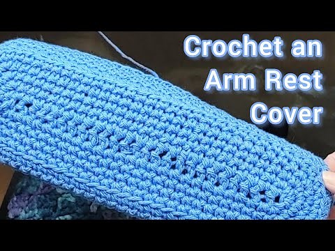 Crochet arm rest cover