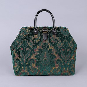 Handcrafted Mary Poppins Bag-carpet Weekender-carpet Travel Bag-duffel Bag-burnout Velvet Jade Green - Etsy