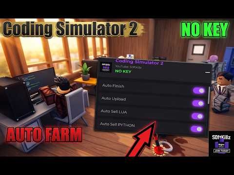[NO KEY] Coding Simulator 2 Script - AUTO UPLOAD, AUTO WORK, AUTO FARM, AUTO SELL
