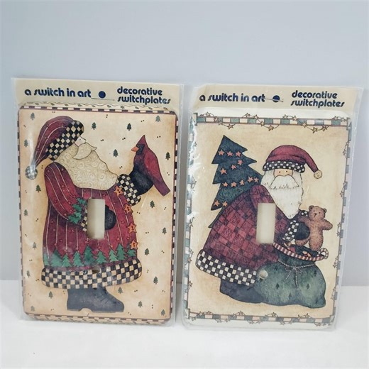 Santa Switch Plate Covers A Switch in Art Set of 2 - Etsy