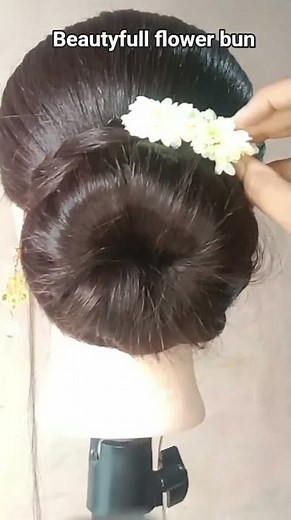 beautyfull flower bun hairstyle #hairstyle #hairstyletutorial #daily#haircare #viralshorts#trending