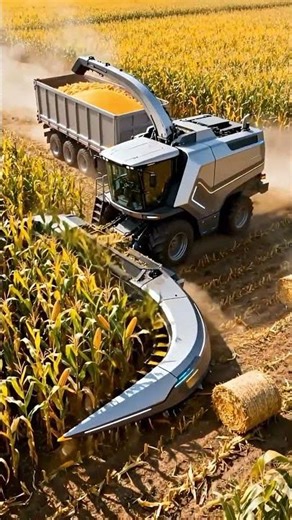 Corn harvesting process using modern agricultural machinery