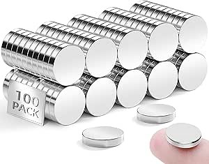 Qualsen 100 Pcs Fridge Magnets - Small Round Mini Magnets for Refrigerator, Whiteboard, Crafts & DIY Projects