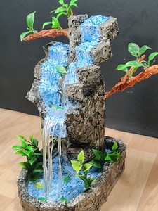 Beautiful artificial waterfall showpiece using bottle 😍
