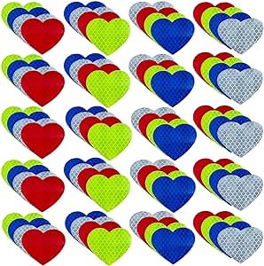 80Pcs Warning Reflective Stickers, Reflective Decals Waterproof Reflector Tapes, Night Visibility Adhesive Reflector Stickers for Motorcycle Bicycle Clothing Car Trunks Backpacks