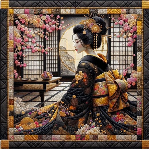 Quilt Fabric Panels – Geisha’s Radiant Reflections Sewing Art - Etsy