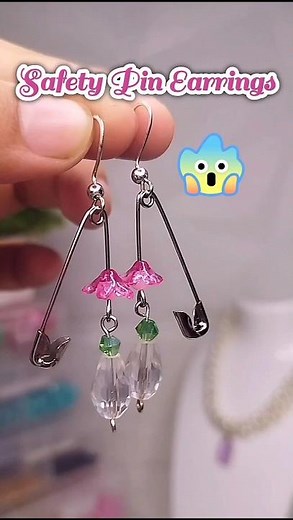 DIY Safety Pin Earrings 🌸✨ | Cute & Easy Jewelry Hack