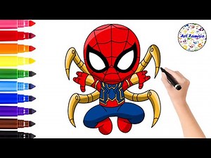 How To Draw Iron Spider Sketch | Iron Spider Man Step-by-Step | Art Famiya