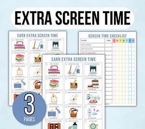Earn Screen Time, Editable Earn Screen Time Chart, Printable Kids Screen Time Checklist, Editable Screen Time Chart, Screen Time Tracker - Etsy