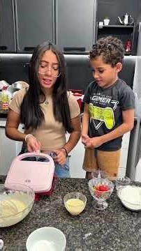 Estela made wafers with strawberries!