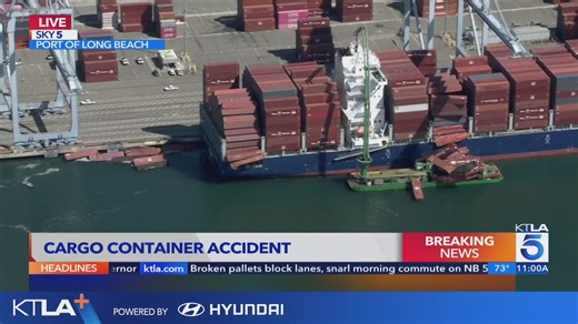 Dozens of cargo containers spill into Port of Long Beach