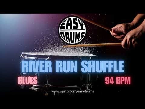 River Run Shuffle – Blues Shuffle Drumless Backing Track (94 BPM Drum Practice Play-Along)