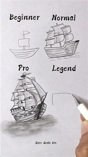 Ships Drawing Tutorial 😯//#youtubeshorts #art #easyartlover #trendingshorts #viralcontent#satisfying