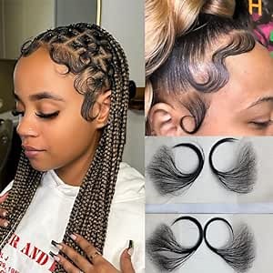 Lumhun Lace Edges Baby Hair Strips Fake Baby Edges for Black Women 4Pcs HD Lace Pieces Virgin Human Swiss Hairline Instant Fake
