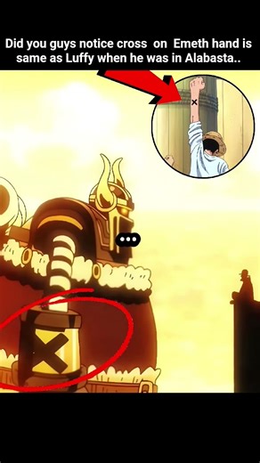 CROSS ON EMETH HAND IS SAME AS STRWHAT THEY DID IN ALABASTA..#onepiece #anime #luffy