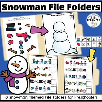 Winter Snowman File Folder Activities | Hands-On Sorting & Matching Tasks