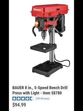 Trying this 8in drill press from harbor freight. It’s ok for light work not so good in hard wood