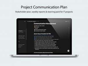 Communication Management Template Notion | Project Communication Plan, Weekly Status Reports & Steering Pack - Etsy Canada