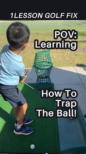 Teaching Kids How to Trap the Ball! Fun Golf Chipping Drills at the Range.⛳️