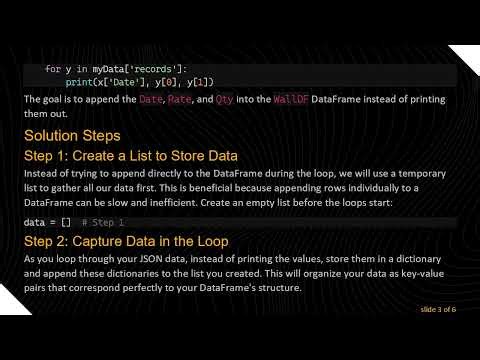 Appending Data to a Pandas DataFrame While Looping Through JSON Data
