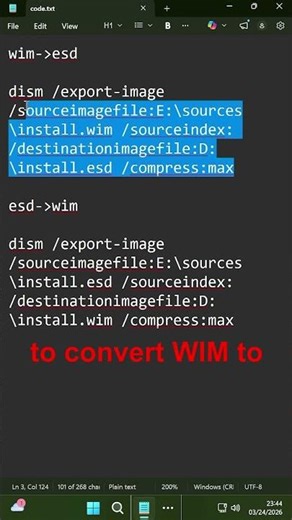 Convert install.wim to install.esd Fast! ⚡#windows11 #microsoft #meinkwinlab