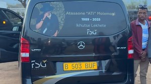 ATI Batho Bame’s body arriving in Lerala. #ATI #bathobame #restlekhete #mankaleng #lekhete #funeralservice #atifuneral | Masego Girlie James
