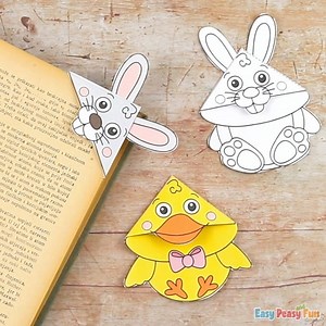 Easter Corner Bookmarks https://www.easypeasyandfun.com/easter-corner-bookmarks-with-template/ | Easy Peasy and Fun