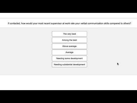 Walmart: Q79 | If contacted, how would your most recent supervisor at work rate your verbal