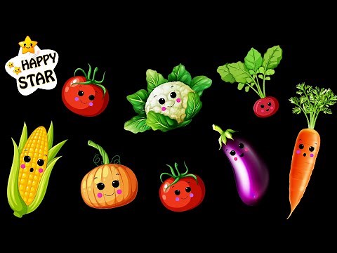 Cartoon Veggies Dance Party - Vegetables Dance Collection - Happy Star Dancing