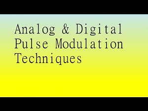 Analog and Digital Pulse Modulation Techniques-A Conceptual Video Lecture -Digital Comm. (Part I)