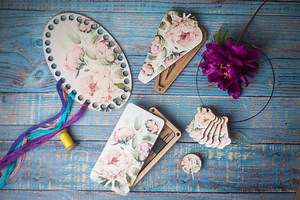 Cross-stitch and Embroidery Tools, Sewing Organization, Wooden Floral Accessories, Needle Minder, Scissors Box, Thread Bobbins, Floss Holder - Etsy