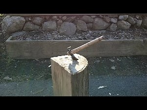 Blacksmithing Knifemaking - Hand Forged Bush Craft Ax Tomahawk From A Railroad Spike