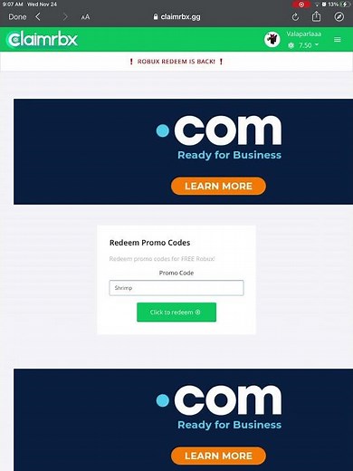 CLAIMRBX.GG Redeem Code (claim fast) #shorts #claimrbx