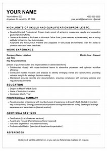 Basic Resume Example, Minimalist Resume Template, Resume Template for Google Docs, Canva Editable Clean Template Microsoft Word #MC-RS0003 - Etsy Canada