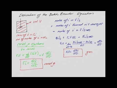 Introduction to Batch Reactors - Constant Volume Systems