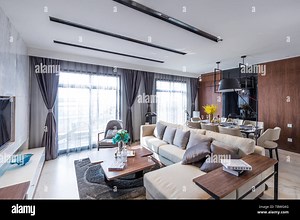 Design of interior design space of model room in modern living room Stock Photo - Alamy