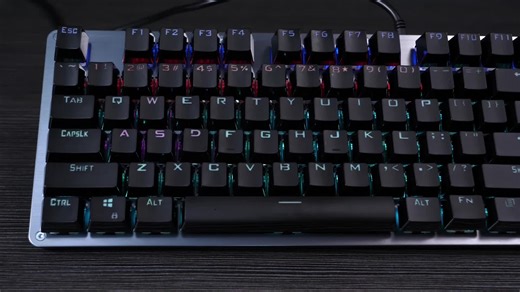 HP惠普 GK100机械键盘 104键全健无冲 20种灯效可调节 可关灯 金属面板旋 悬浮键帽