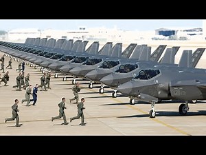 Massive Amount of US Air Force F-35s Takeoff Together During Intense Scramble