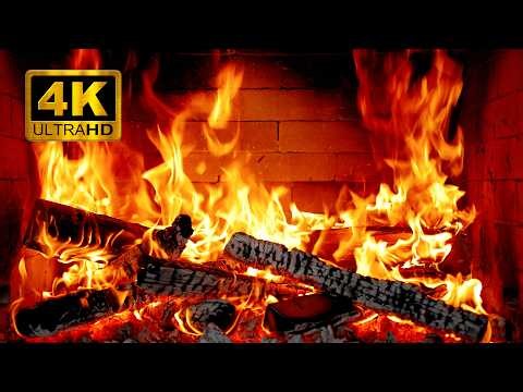 Cozy Fireplace 4K (12 Hours) — Real Crackling Fire Sounds for Deep Sleep & Study 🔥