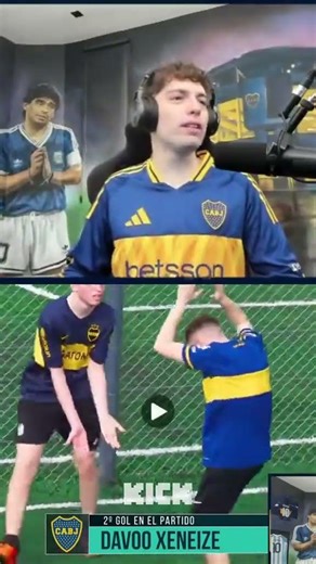 DAVO REACCIONA A SU GOL VS RIVER#argentina #kick #davooxeneize #davo ...
