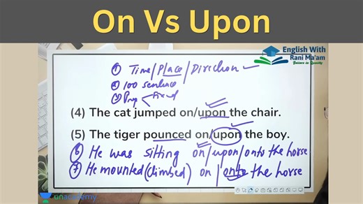 229K views · 3.9K reactions | On Vs Upon || Preposition || Basic English Grammar || English With Rani ma'am #Preposition | English With RANI MAM | Facebook