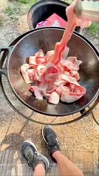 Deep Fried Campfire Bacon in a Cast Iron Wok – Floppy & Easy!