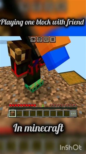 playing one block with friend 😮 in minecraft #minecraft #gaming #oneblock #shortvideo
