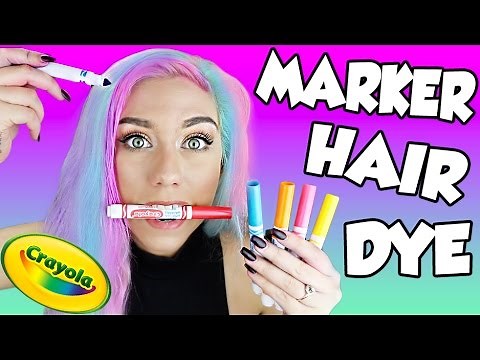 BEAUTY HACK OR WACK? DIY HAIR DYE WITH CRAYOLA MARKERS: Galaxy Hair Dye: Washable Hair Dye