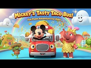 🎵 Mickey Mouse on the Tasty Taco Bus 🌮🐘🐸 | Fun Kids Poem Adventure!
