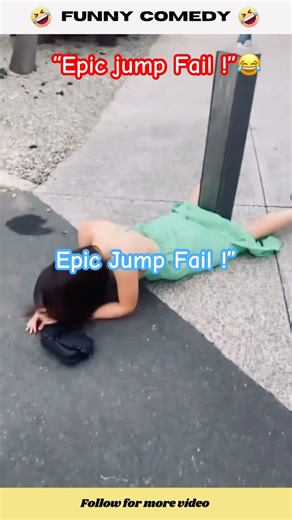 😂 Girl Tries to Jump Over a Rod but Fails Hilariously! | #Funny Comedy Moment 🤣#shortsfeed